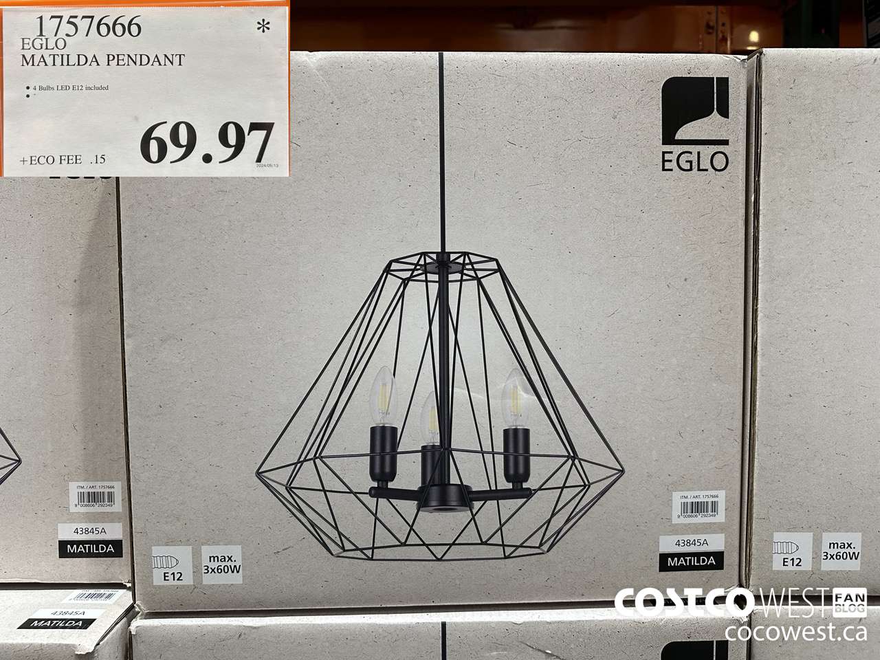 1757666 EGLO MATILDA PENDANT $69.97