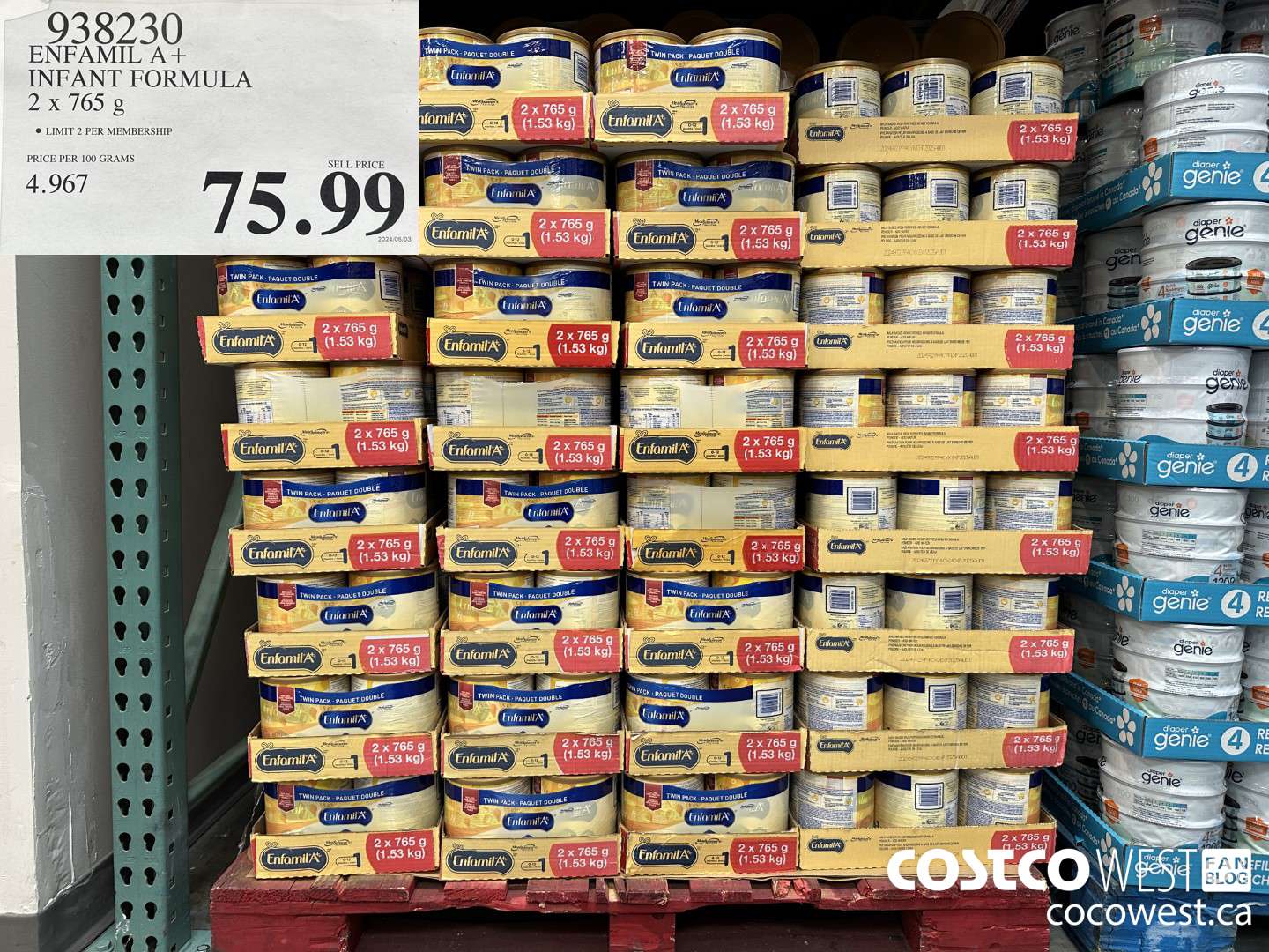 938230 ENFAMIL A+ INFANT FORMULA 2 X 765 G $75.99