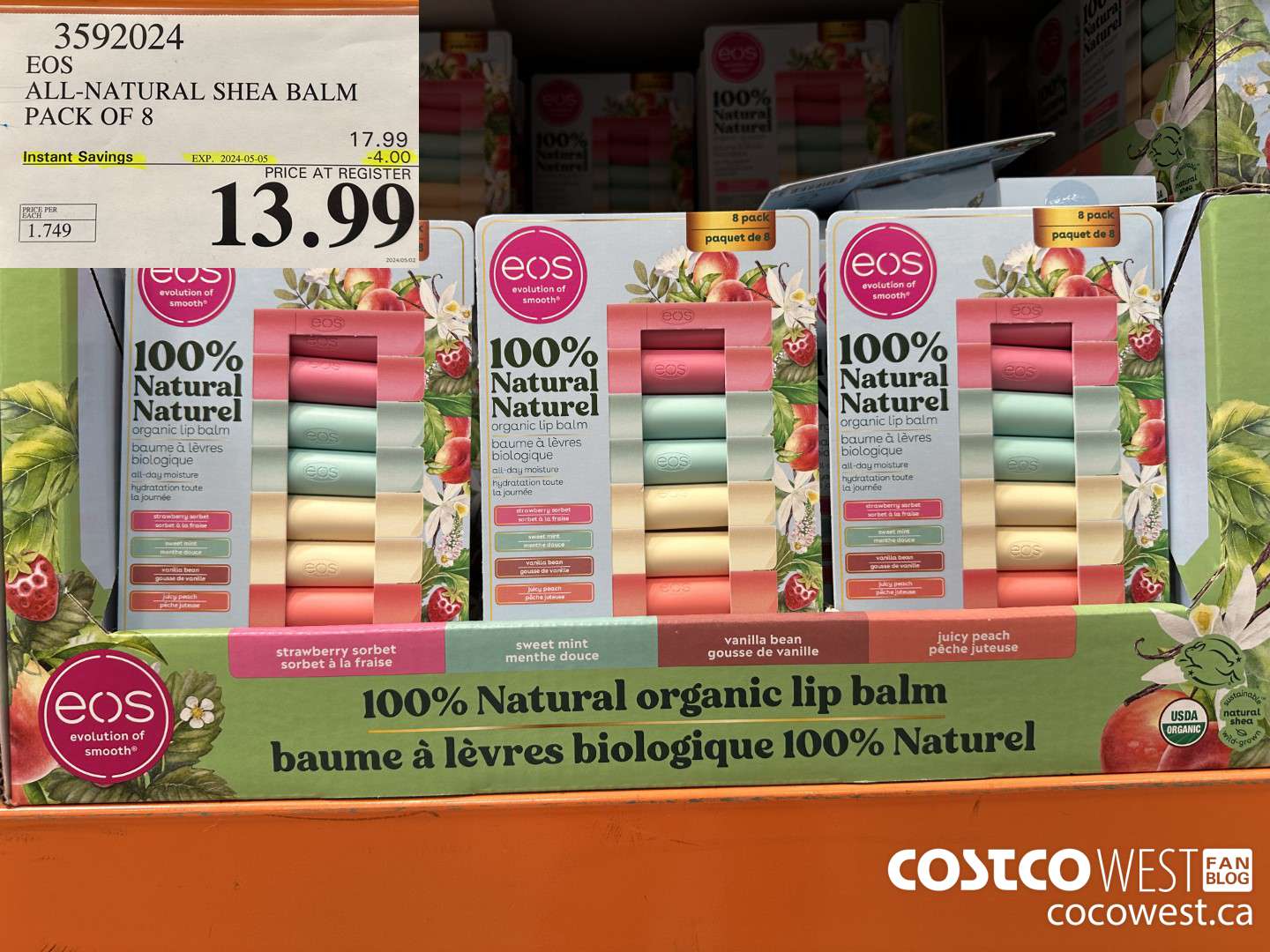 3592024 EOS ALL-NATURAL SHEA BALM PACK OF 8 ($4.00 INSTANT SAVINGS EXPIRES ON 2024-05-05) $13.99