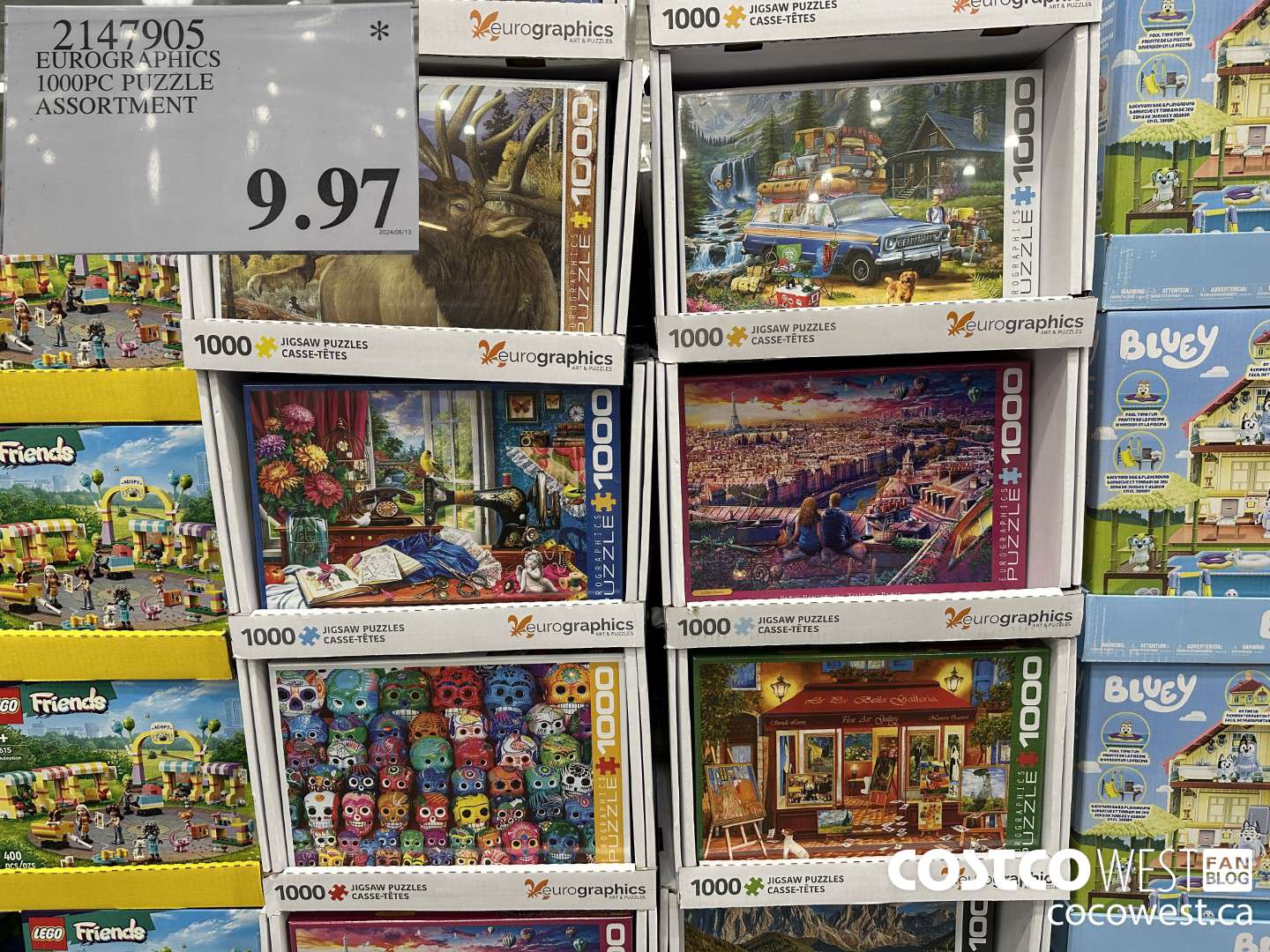 2147905 EUROGRAPHICS 1000PC PUZZLE ASSORTMENT $9.97