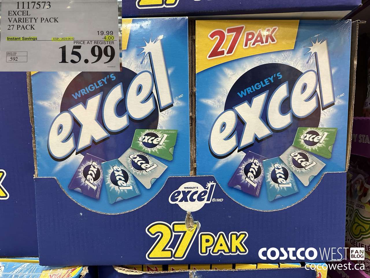 1117573 EXCEL VARIETY PACK 27 PACK ($4.00 INSTANT SAVINGS EXPIRES ON 2024-06-02) $15.99