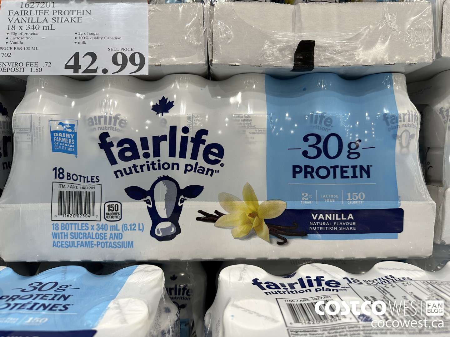 1627201 FAIRLIFE PROTEIN VANILLA SHAKE 18 X 340ML $42.99