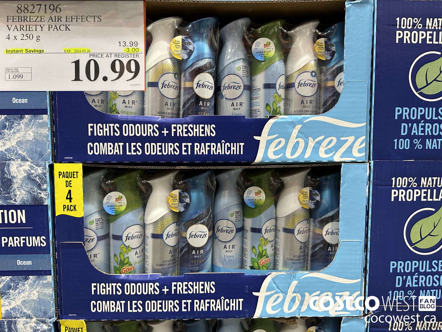 8827196 FEBREZE AIR EFFECTS VARIETY PACK 4 X 250 G ($3.00 INSTANT SAVINGS EXPIRES ON 2024-05-26) $10.99