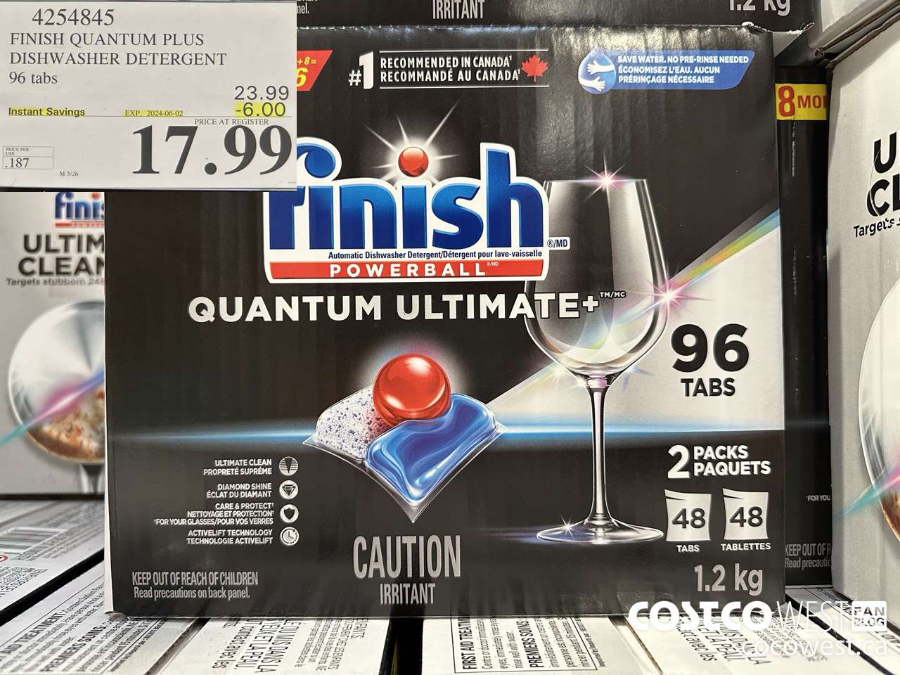4254845 FINISH QUANTUM PLUS DISHWASHER DETERGENT 96 TABS ($6.00 INSTANT SAVINGS EXPIRES ON 2024-06-02) $17.99
