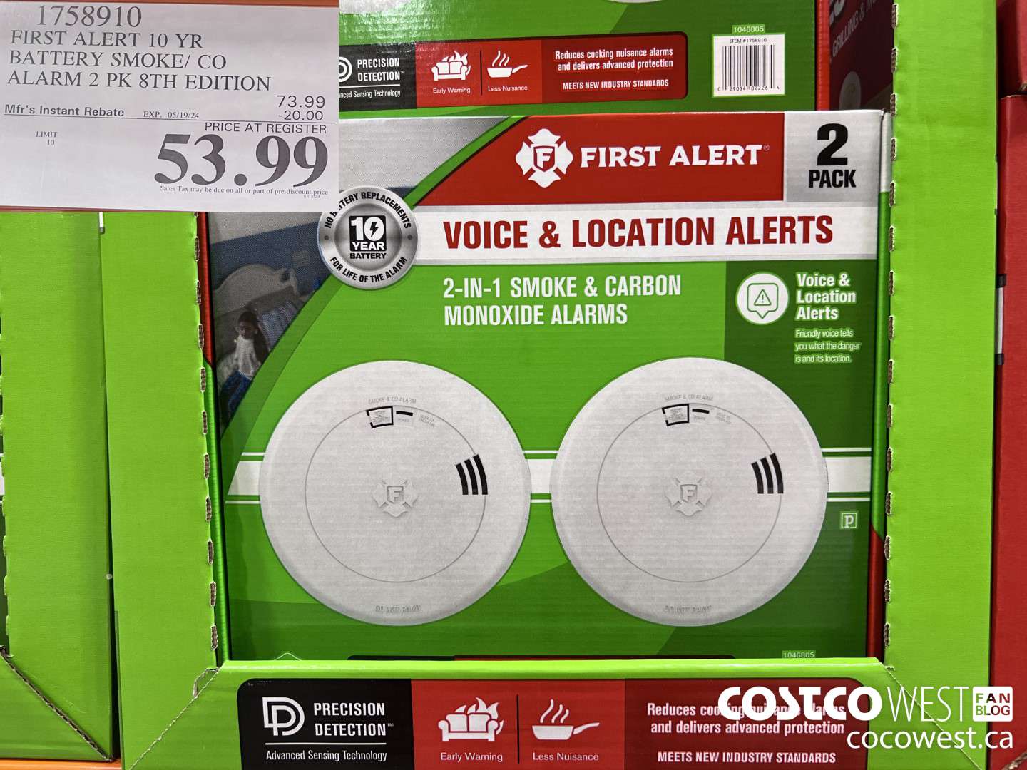 1758910 FIRST ALERT 10 YR BATTERY SMOKE/CO ALARM 2 PK 8TH EDITION ($20.00 INSTANT SAVINGS EXPIRES ON 2024-05-19) $53.99