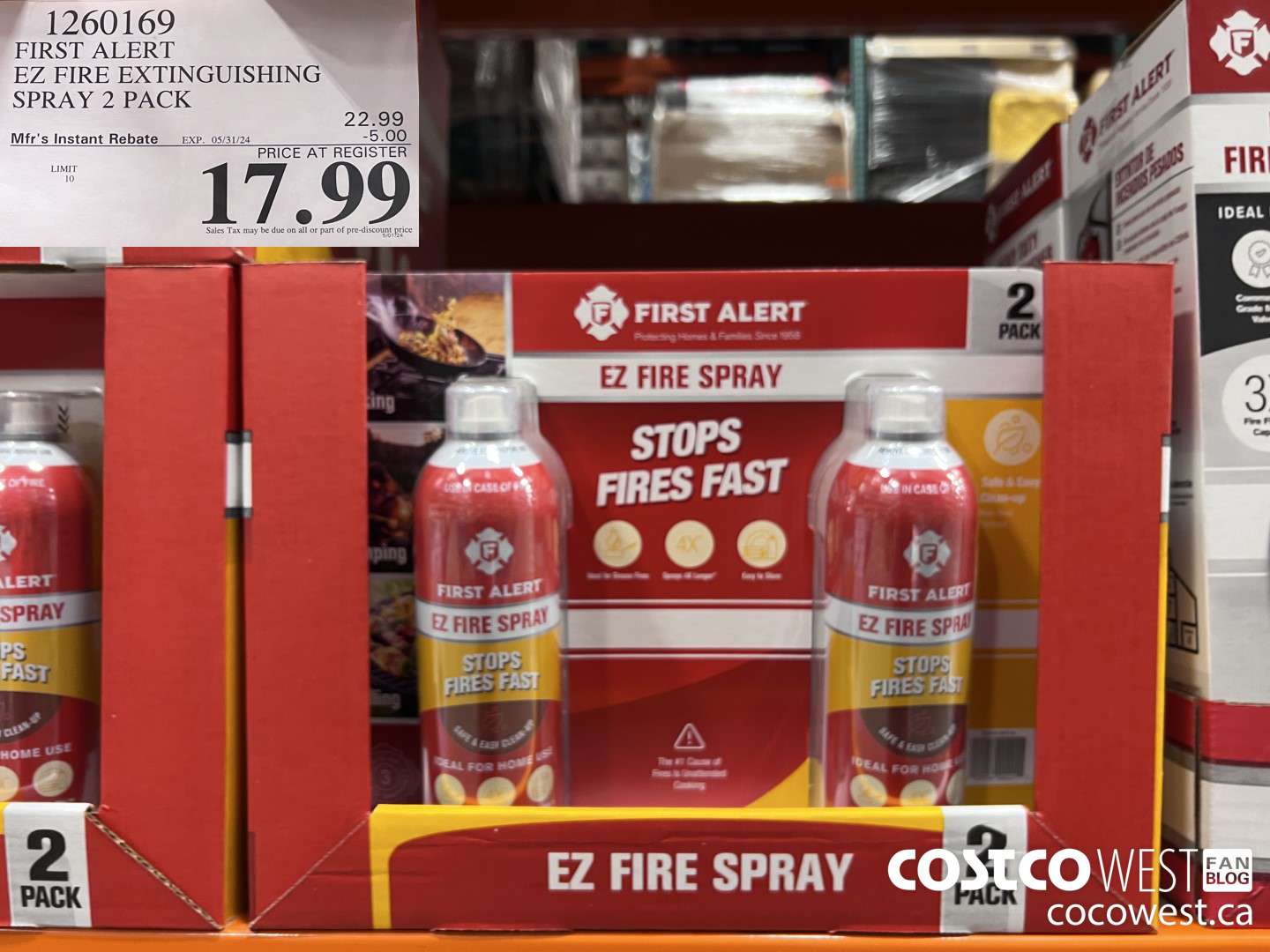 1260169 FIRST ALERT EZ FIRE EXTINGUISHING SPRAY PACK OF 2 ($5.00 INSTANT SAVINGS EXPIRES ON 2024-05-31) $17.99