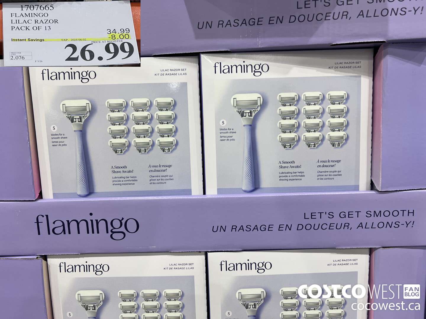 1707665 FLAMINGO WOMEN'S RAZOR LILAC SHAVE SET 13 CARTRIDGES ($8.00 INSTANT SAVINGS EXPIRES ON 2024-06-02) $26.99