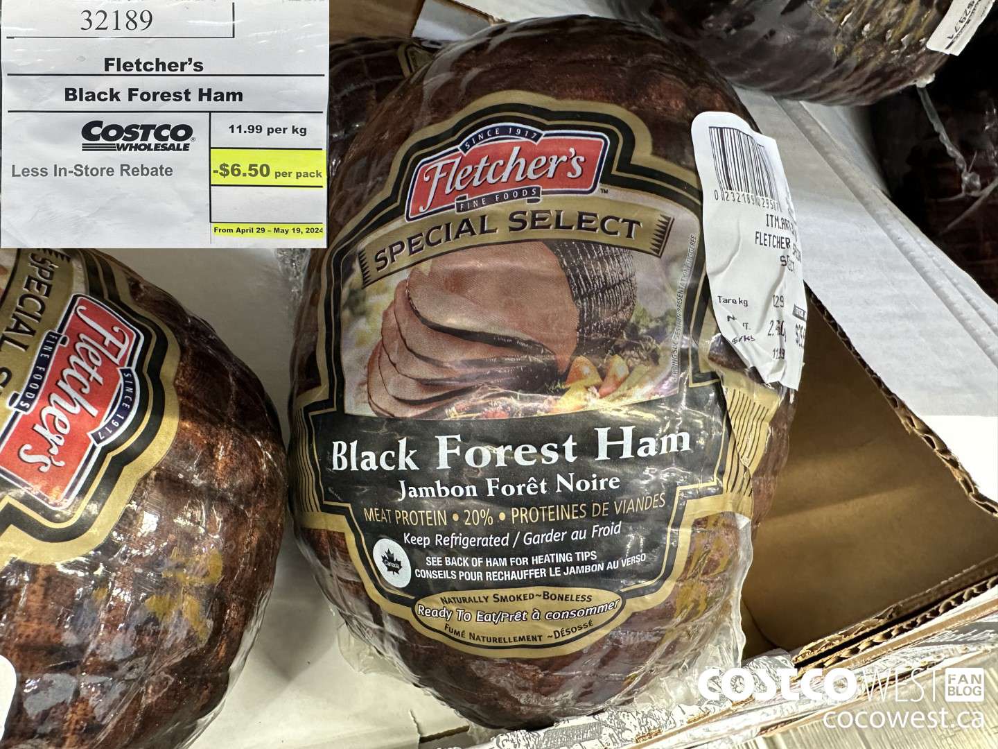 32189 FLETCHER'S BLACK FOREST HAM PRICE PER KG ($6.50 INSTANT SAVINGS EXPIRES ON 2024-05-05)
