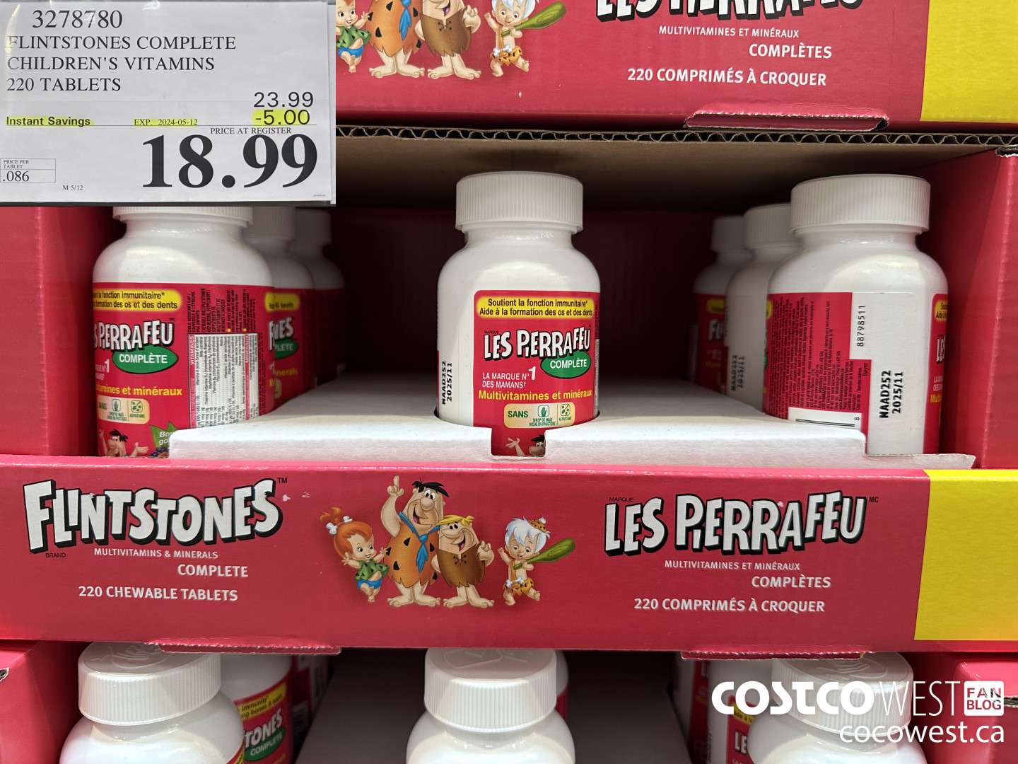 3278780 FLINTSTONES COMPLETE CHILDREN'S VITAMINS 220 TABLETS ($5.00 INSTANT SAVINGS EXPIRES ON 2024-05-12) $18.99