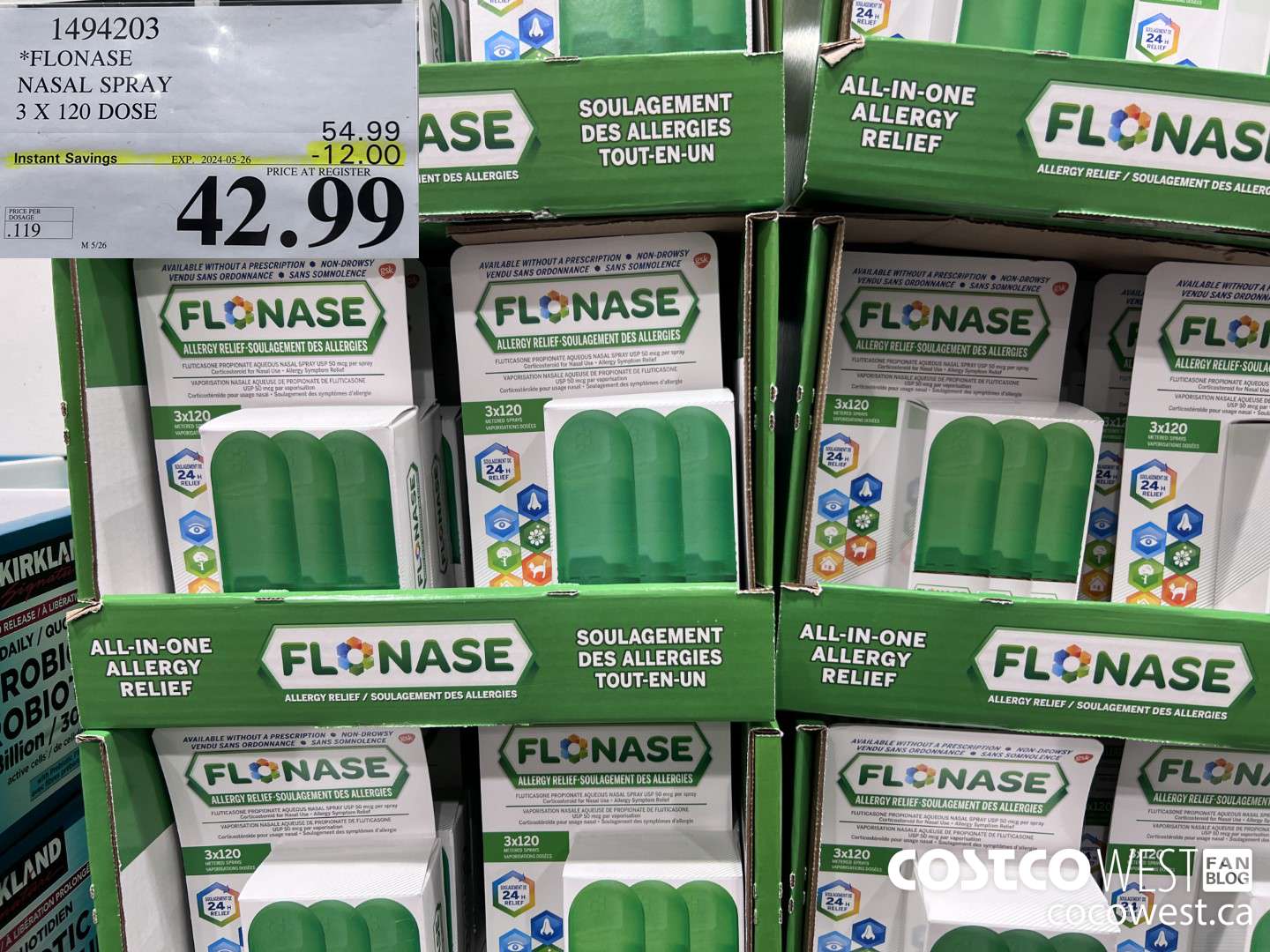 1494203 FLONASE NASAL SPRAY 3 X 120 DOSE ($12.00 INSTANT SAVINGS EXPIRES ON 2024-05-26) $42.99