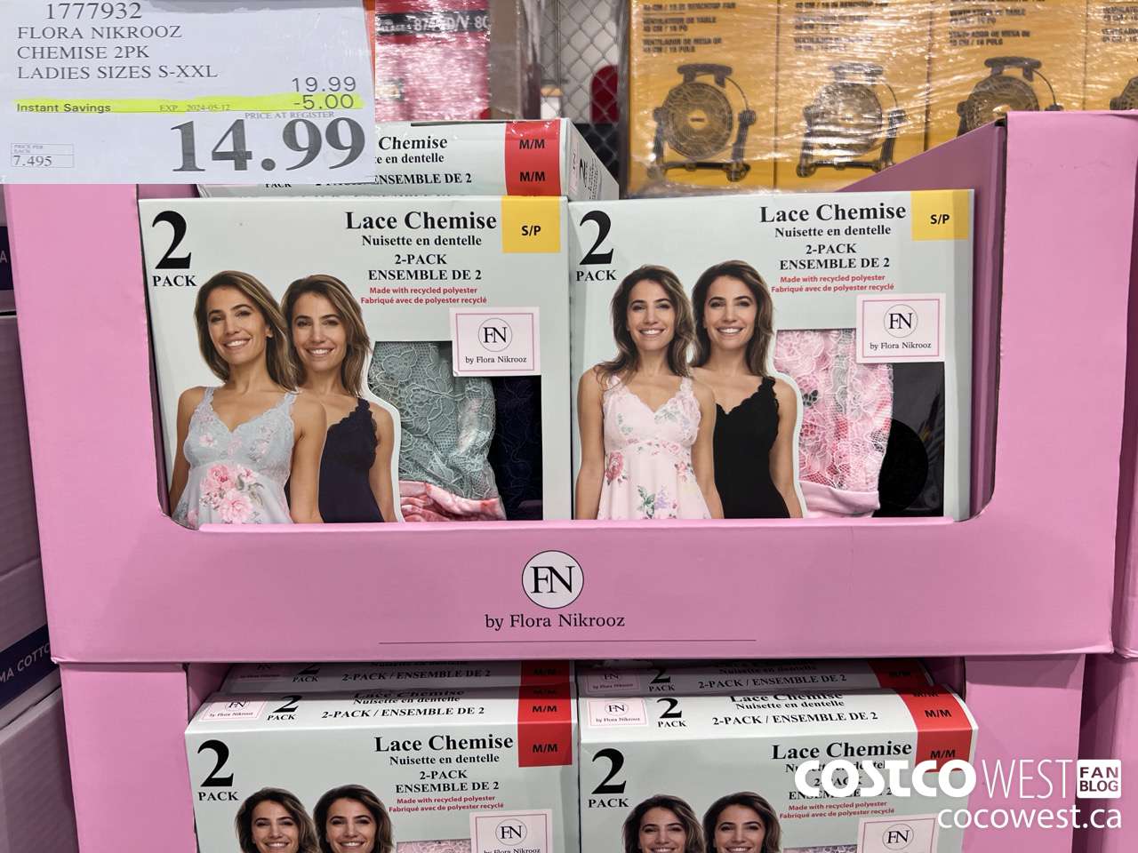 1777932 FLORA NIKROOZ CHEMISE 2PK LADIES SIZES S-XXL ($5.00 INSTANT SAVINGS EXPIRES ON 2024-05-12) $14.99