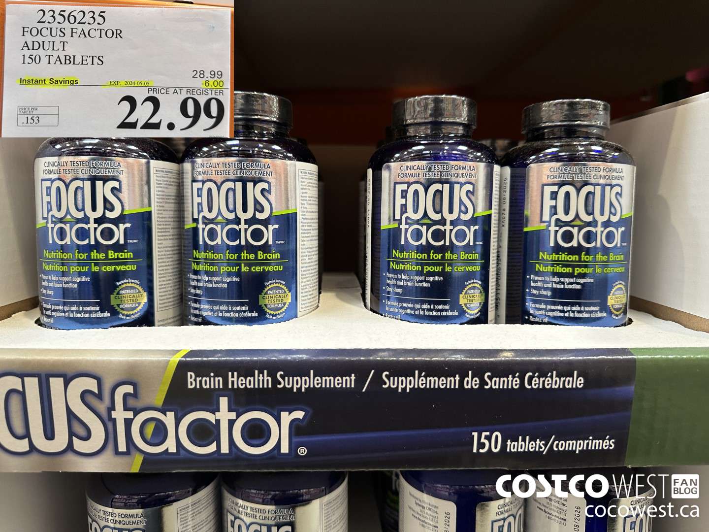 2356235 FOCUS FACTOR ADULT 150 TABLETS ($6.00 INSTANT SAVINGS EXPIRES ON 2024-05-05) $22.99