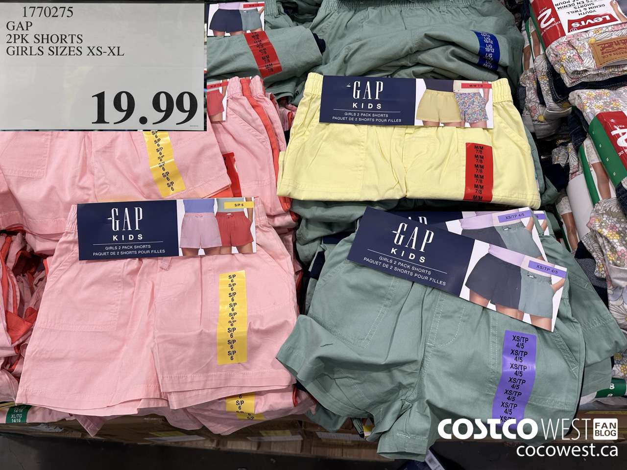 1770275 GAP 2PK SHORTS GIRLS SIZES XS-XL $19.99