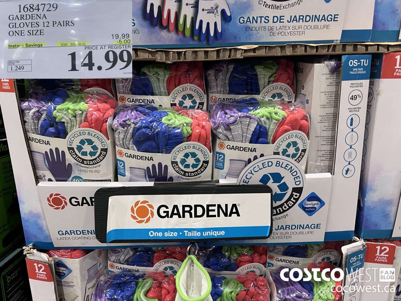 1684729 GARDENA GLOVES PACK OF 12 ONE SIZE ($5.00 INSTANT SAVINGS EXPIRES ON 2024-06-02) $14.99