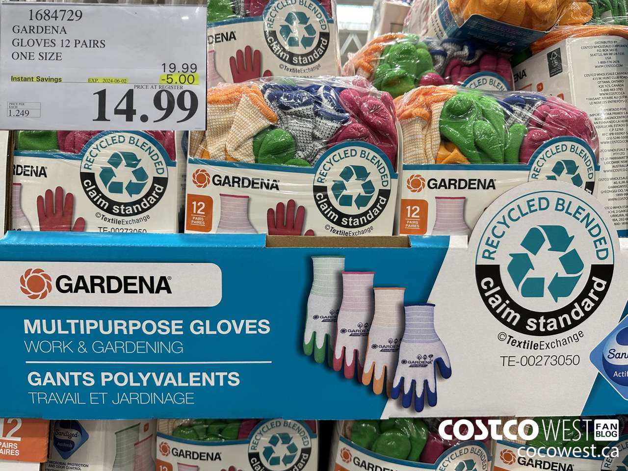 1684729 GARDENA GLOVES PACK OF 12 ONE SIZE ($5.00 INSTANT SAVINGS EXPIRES ON 2024-06-02) $14.99