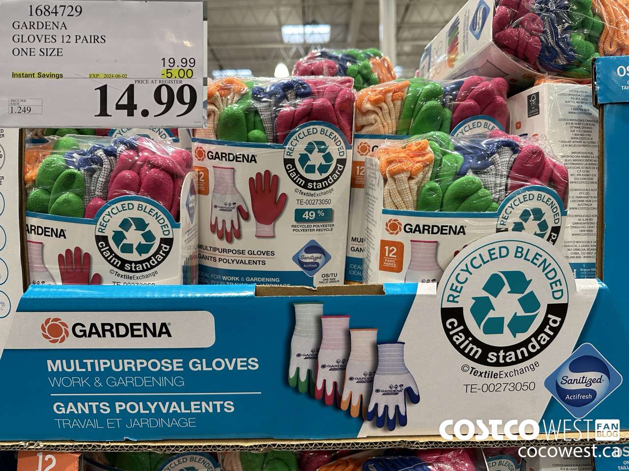 1684729 GARDENA GLOVES PACK OF 12 ONE SIZE ($5.00 INSTANT SAVINGS EXPIRES ON 2024-06-02) $14.99