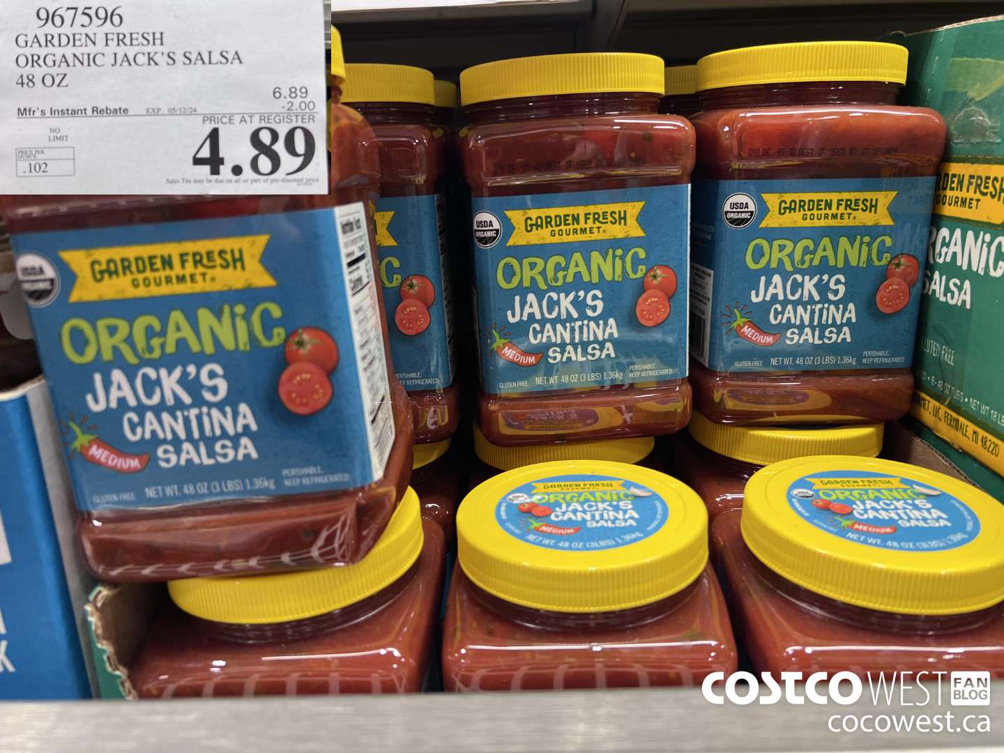 967596 GARDEN FRESH ORGANIC JACK'S SALSA 48 OZ ($2.00 INSTANT SAVINGS EXPIRES ON 2024-05-12) $4.89