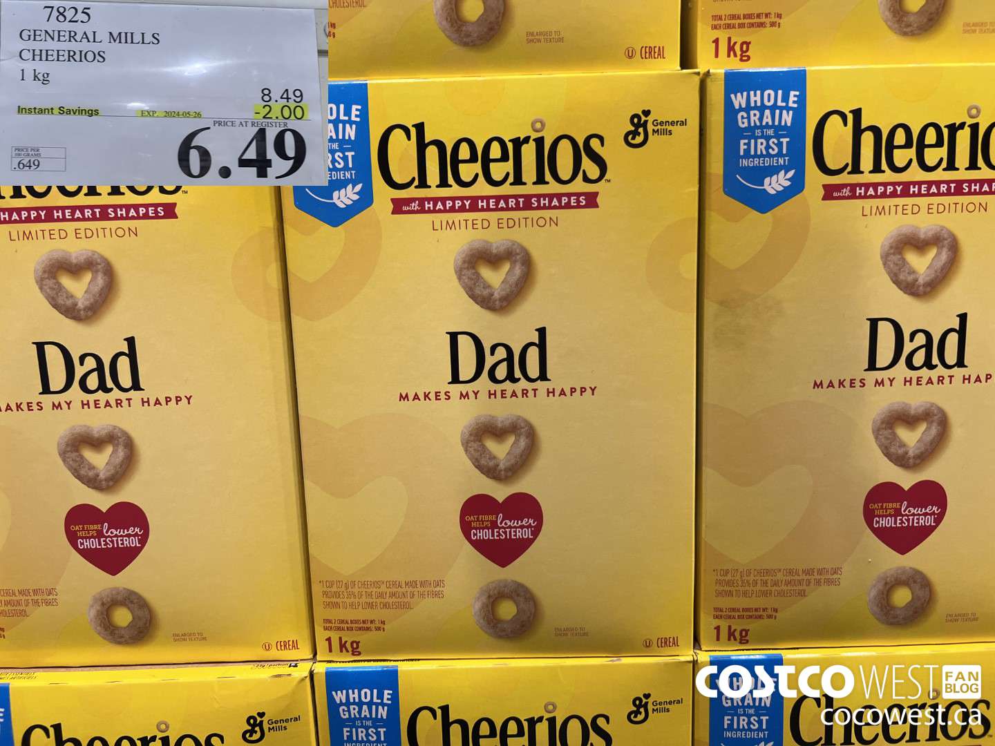 7825 GENERAL MILLS CHEERIOS 1 kg ($2.00 INSTANT SAVINGS EXPIRES ON 2024-05-26) $6.49