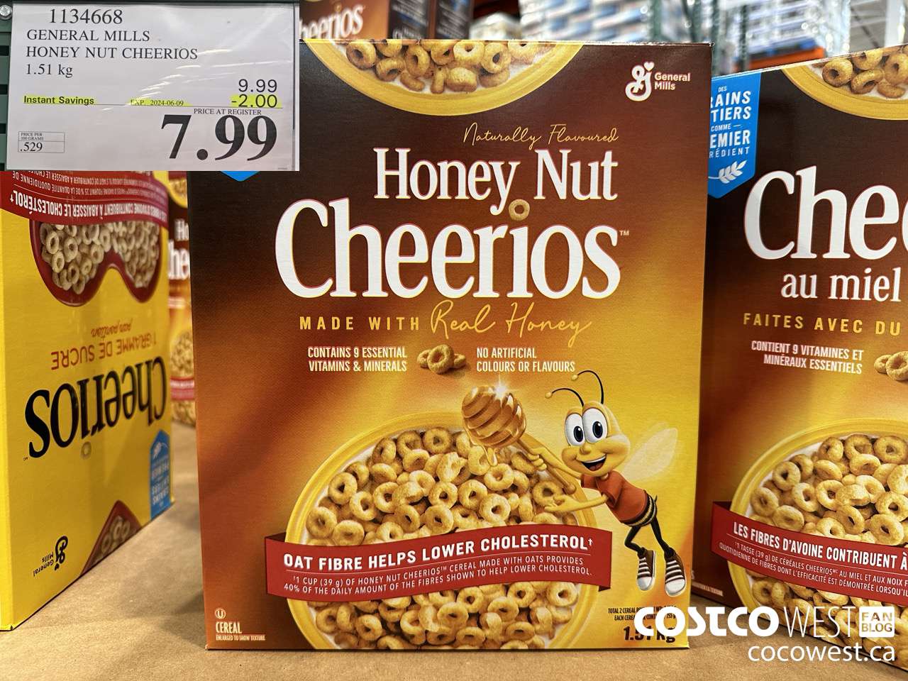 1134668 GENERAL MILLS HONEY NUT CHEERIOS 1.51 kg ($2.00 INSTANT SAVINGS EXPIRES ON 2024-06-09) $7.99