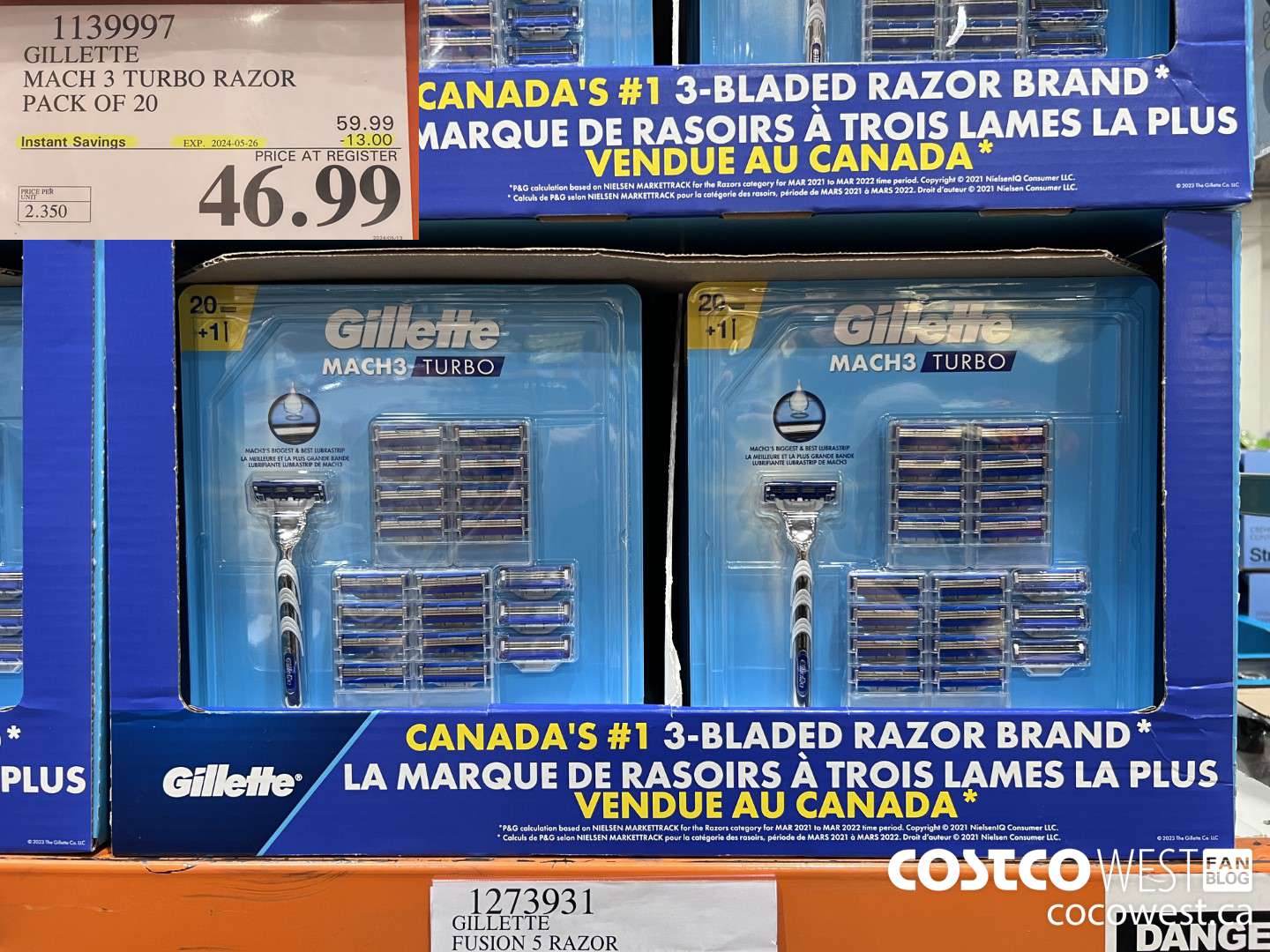 1139997 GILLETTE MACH 3 TURBO RAZOR PACK OF 20 ($13.00 INSTANT SAVINGS EXPIRES ON 2024-05-26) $46.99