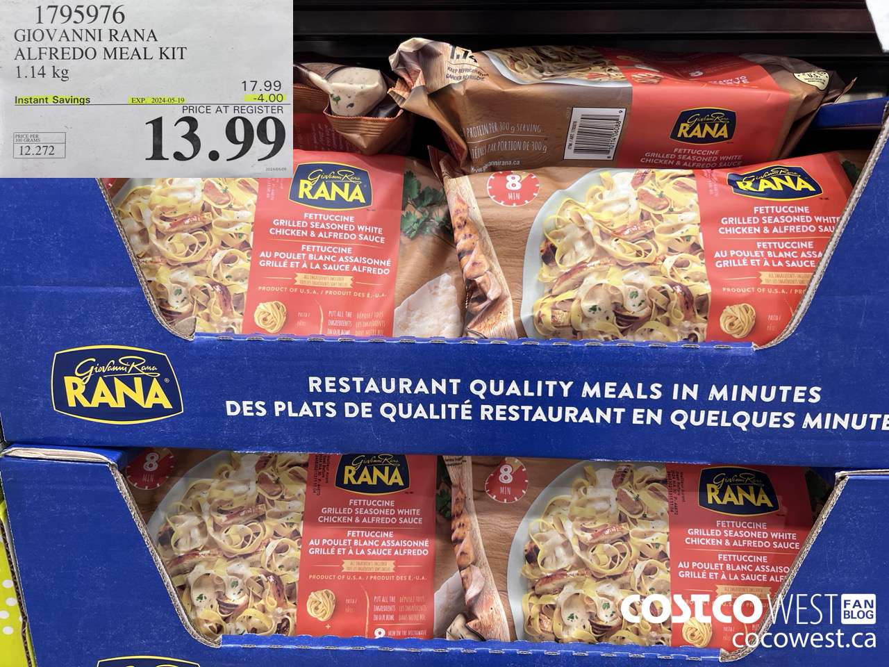 1795976 GIOVANNI RANA ALFREDO MEAL KIT 1.14KG ($4.00 INSTANT SAVINGS EXPIRES ON 2024-05-19) $13.99