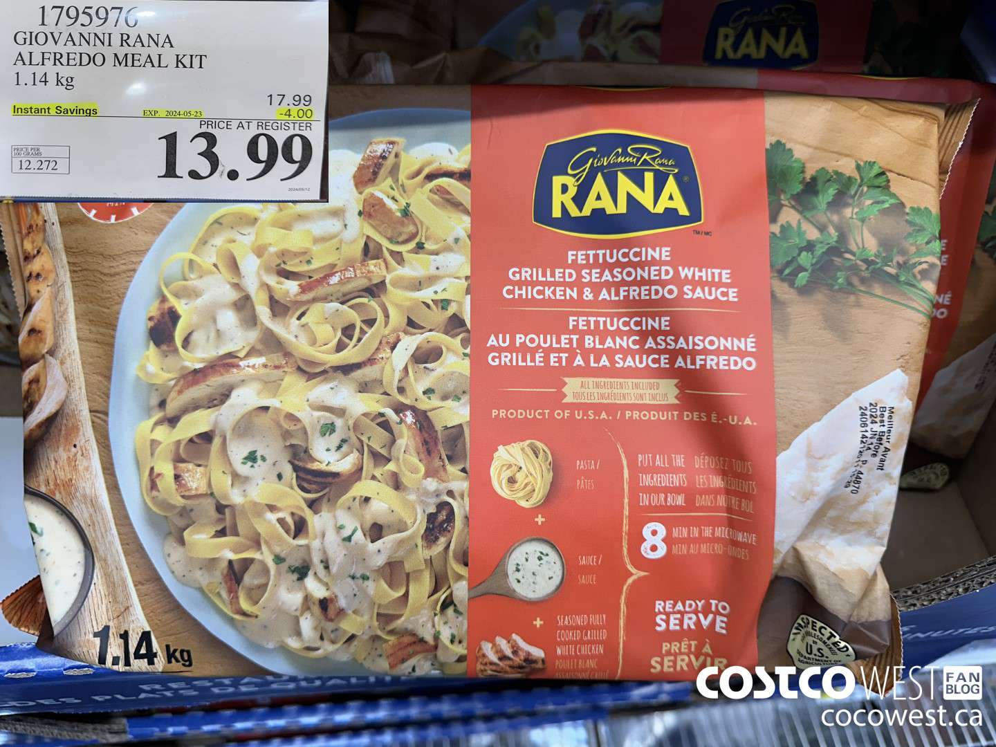 1795976 GIOVANNI RANA ALFREDO MEAL KIT 1.14KG ($4.00 INSTANT SAVINGS EXPIRES ON 2024-05-23) $13.99