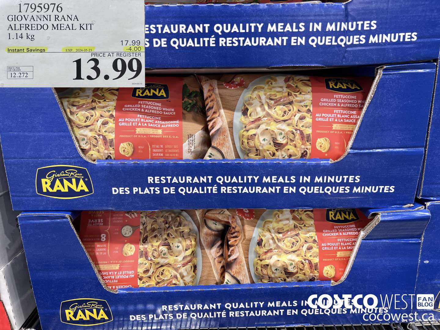 1795976 GIOVANNI RANA ALFREDO MEAL KIT 1.14KG ($4.00 INSTANT SAVINGS EXPIRES ON 2024-05-23) $13.99