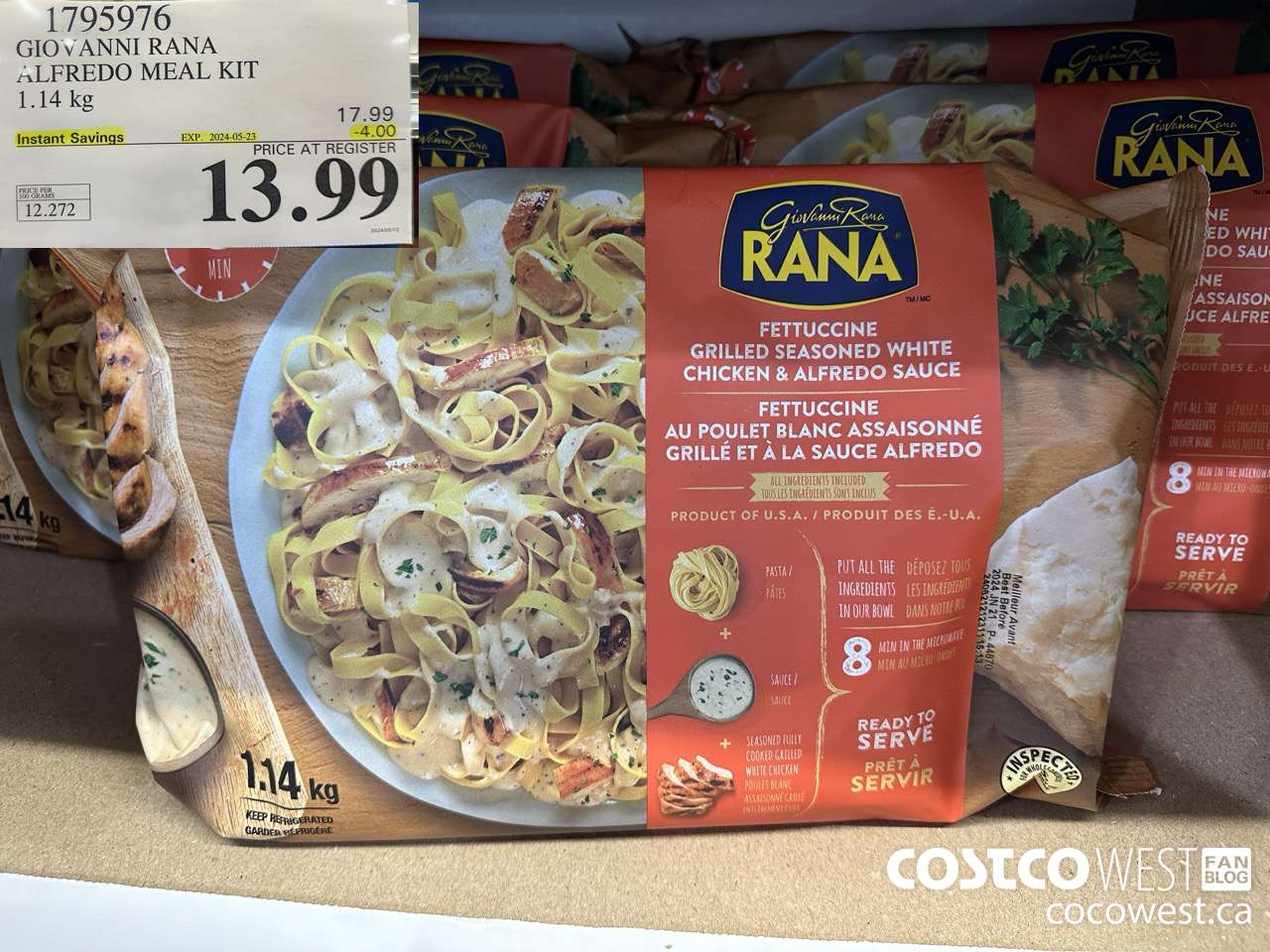 1795976 GIOVANNI RANA ALFREDO MEAL KIT 1.14KG ($4.00 INSTANT SAVINGS EXPIRES ON 2024-05-23) $13.99