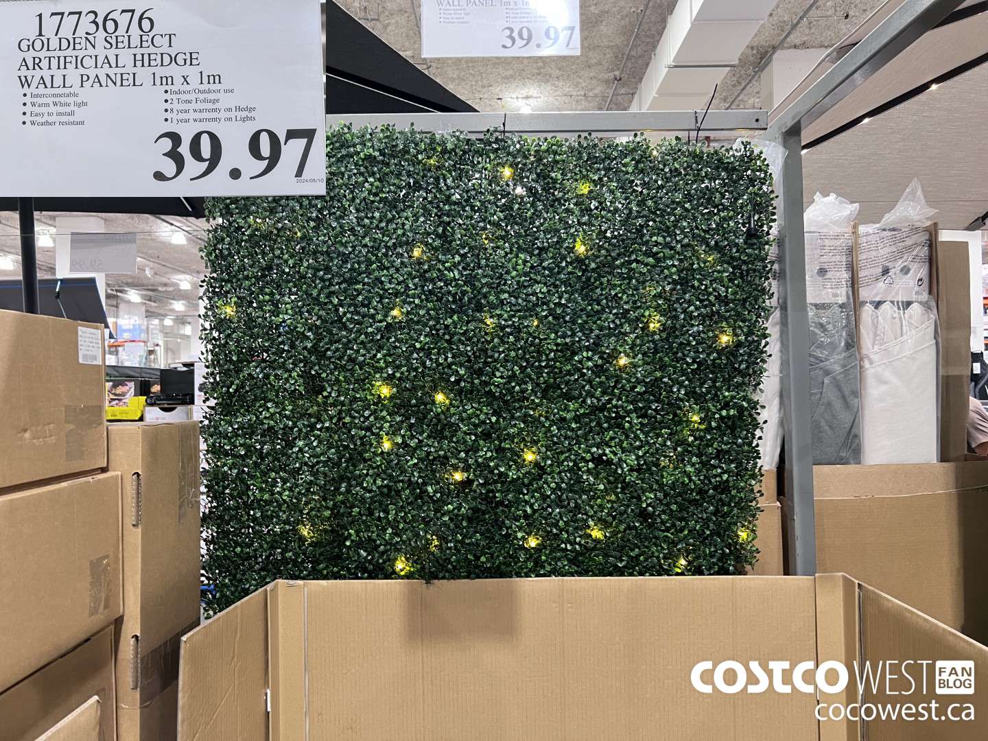 1773676 GOLDEN SELECT ARTIFICIAL HEDGE WALL PANEL 1M X 1M $39.97