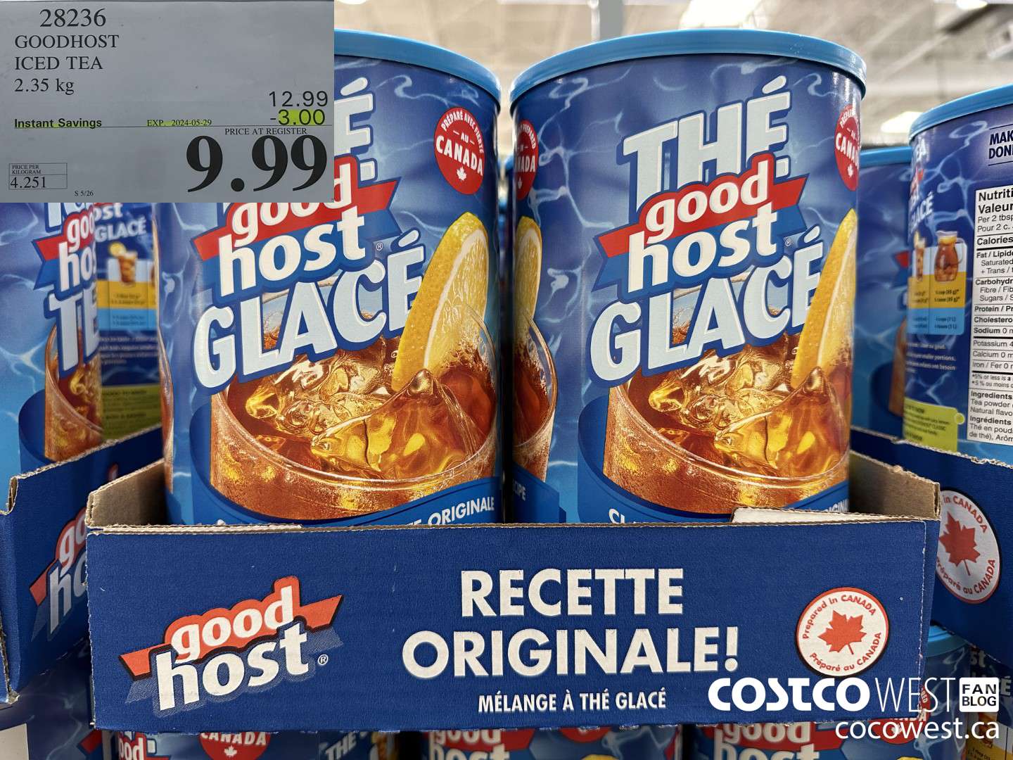28236 GOODHOST ICED TEA 2.35 kg ($3.00 INSTANT SAVINGS EXPIRES ON 2024-05-29) $9.99