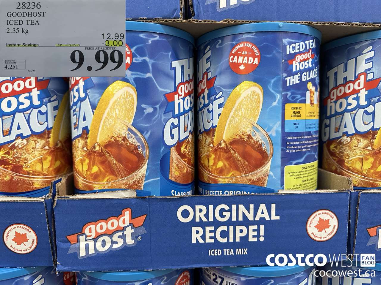 28236 GOODHOST ICED TEA 2.35 kg ($3.00 INSTANT SAVINGS EXPIRES ON 2024-05-29) $9.99