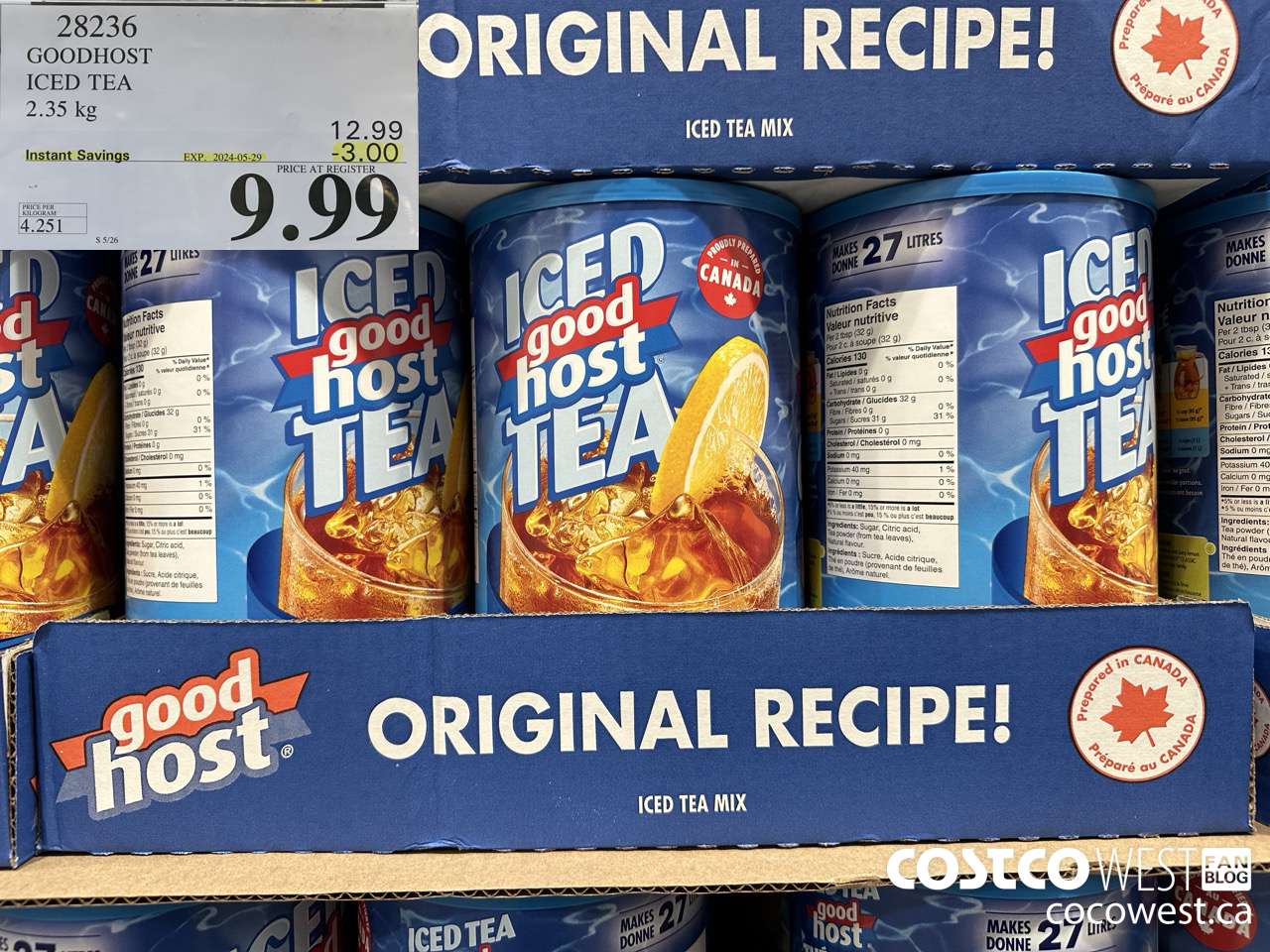 28236 GOODHOST ICED TEA 2.35 kg ($3.00 INSTANT SAVINGS EXPIRES ON 2024-05-29) $9.99