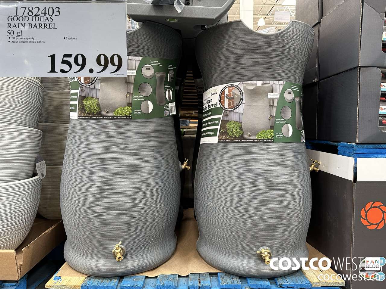 1782403 GOOD IDEAS RAIN BARREL 50 GL $159.99