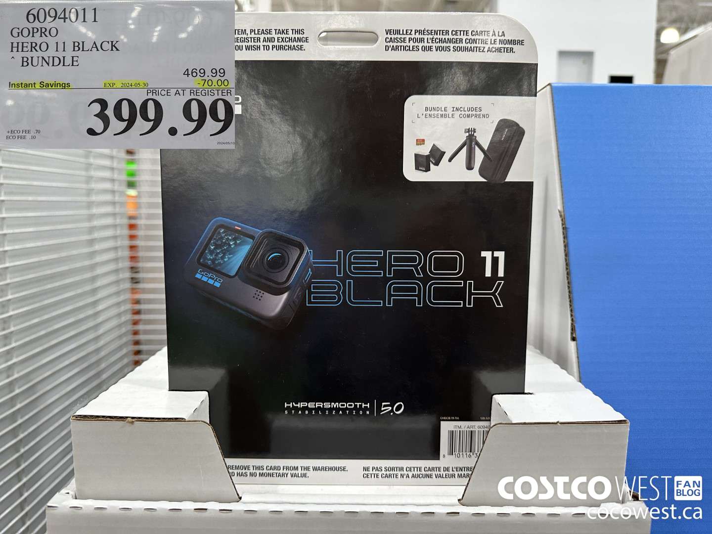 6094011 GOPRO HERO11 BLACK BUNDLE ($70.00 INSTANT SAVINGS EXPIRES ON 2024-05-30) $399.99