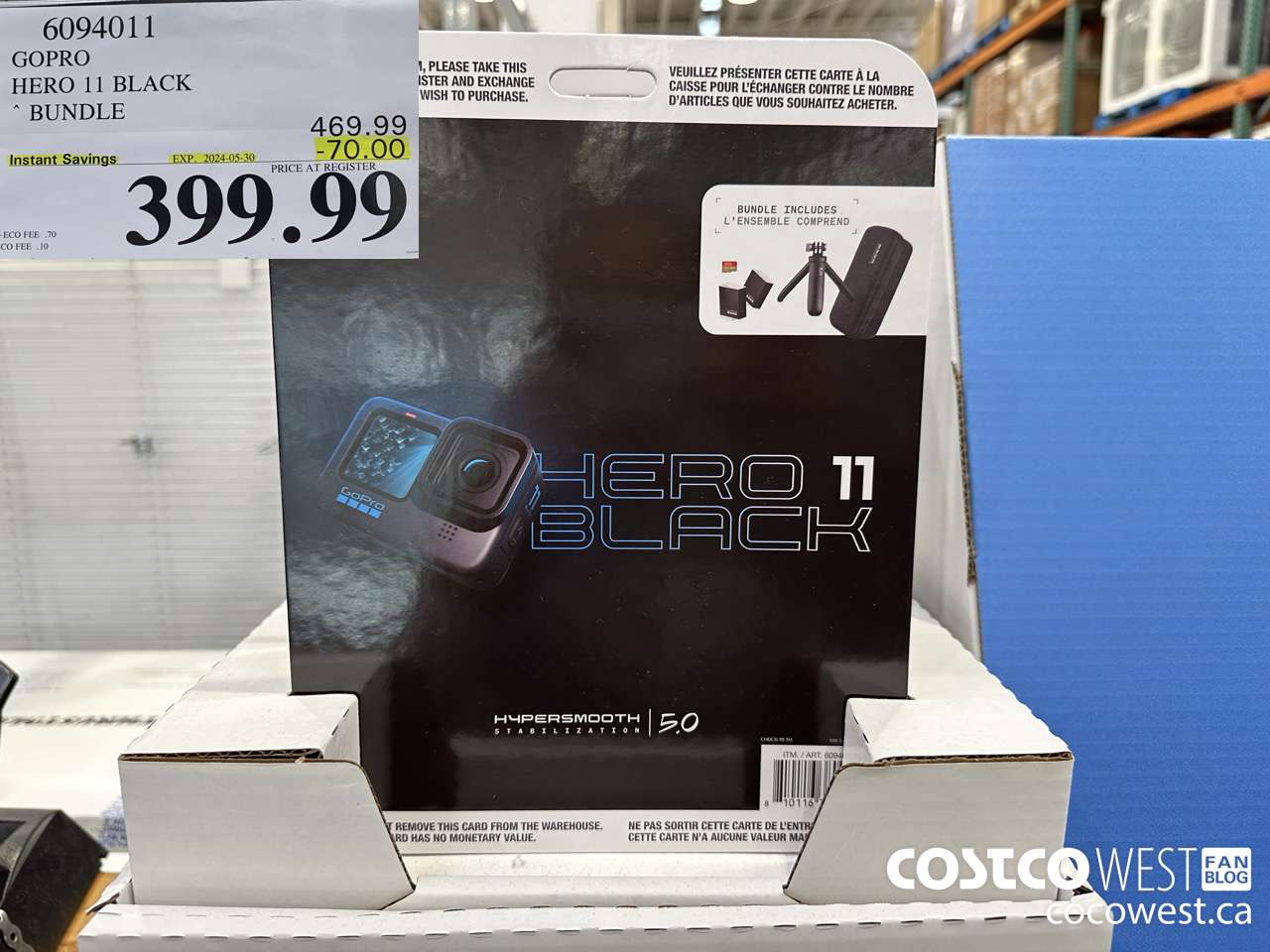 6094011 GOPRO HERO11 BLACK BUNDLE ($70.00 INSTANT SAVINGS EXPIRES ON 2024-05-30) $399.99