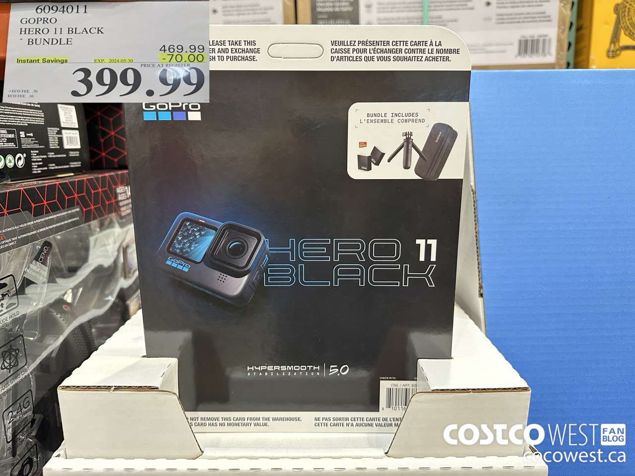 6094011 GOPRO HERO11 BLACK BUNDLE ($70.00 INSTANT SAVINGS EXPIRES ON 2024-05-30) $399.99