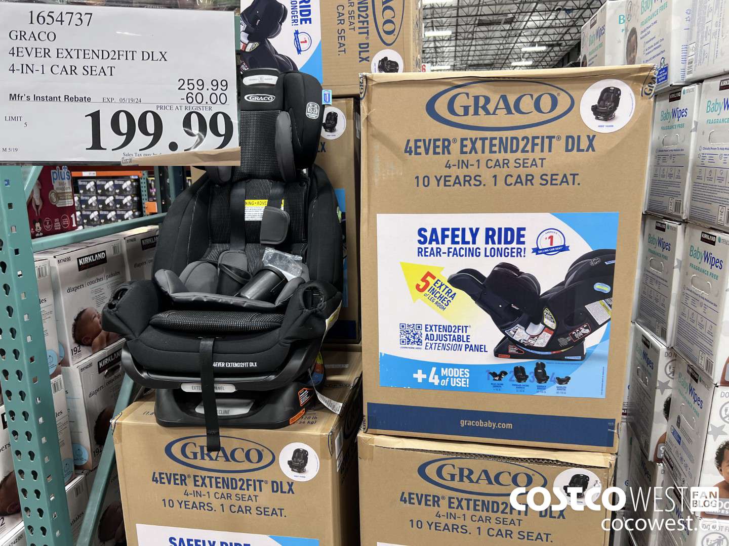 1654737 GRACO 4EVER EXTEND2FIT DLX 4-IN-1 CAR SEAT ($60.00 INSTANT SAVINGS EXPIRES ON 2024-05-19) $199.99