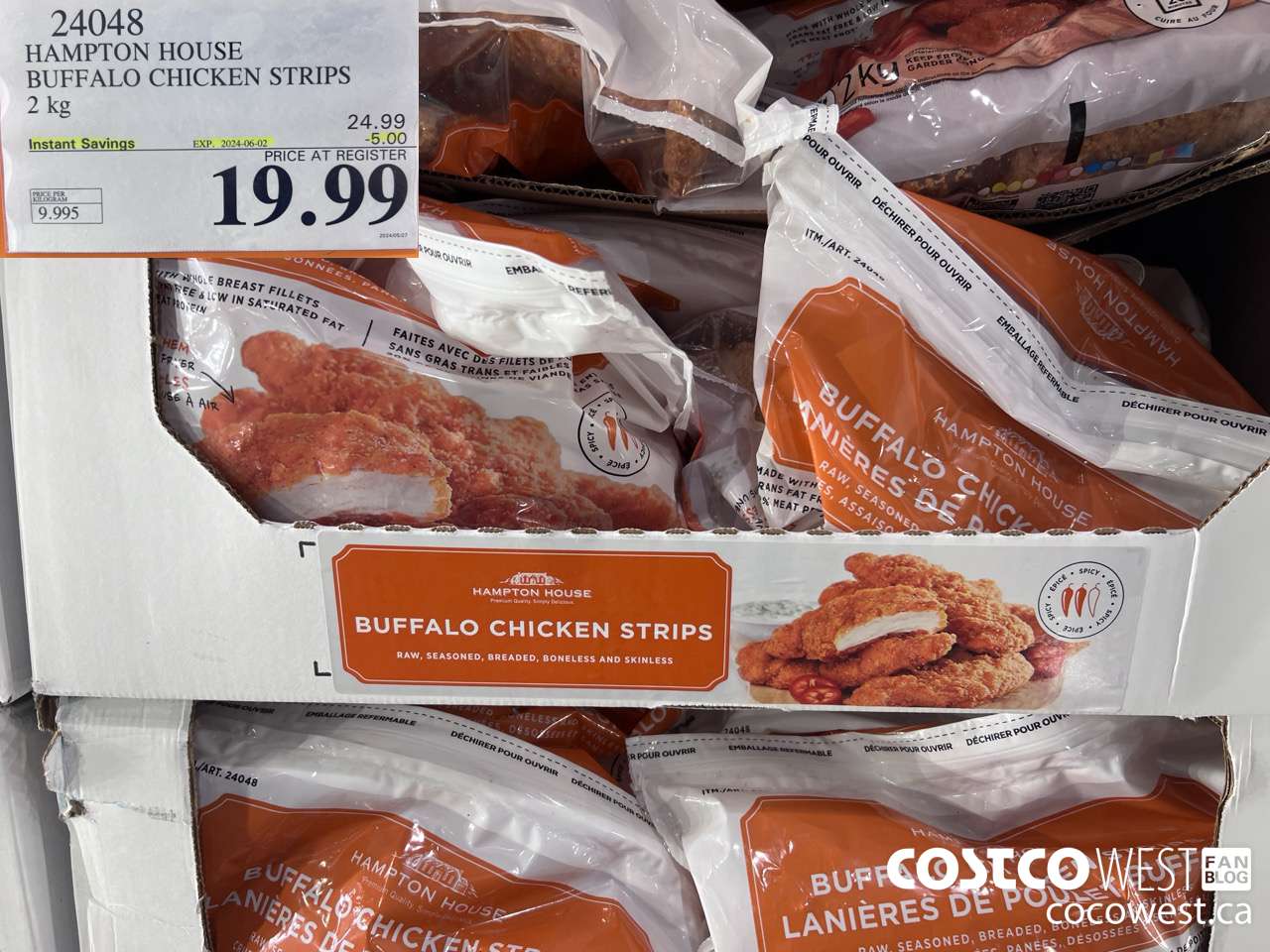 24048 HAMPTON HOUSE BUFFALO CHICKEN STRIPS 2 kg ($5.00 INSTANT SAVINGS EXPIRES ON 2024-06-02) $19.99