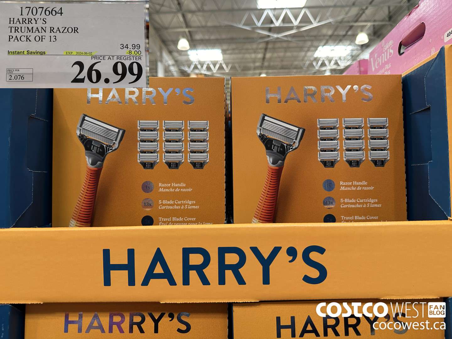 1707664 HARRY'S TRUMAN TRUMAN WET SHAVE RAZOR 13 CARTS + BLADE COVER ($8.00 INSTANT SAVINGS EXPIRES ON 2024-06-02) $26.99