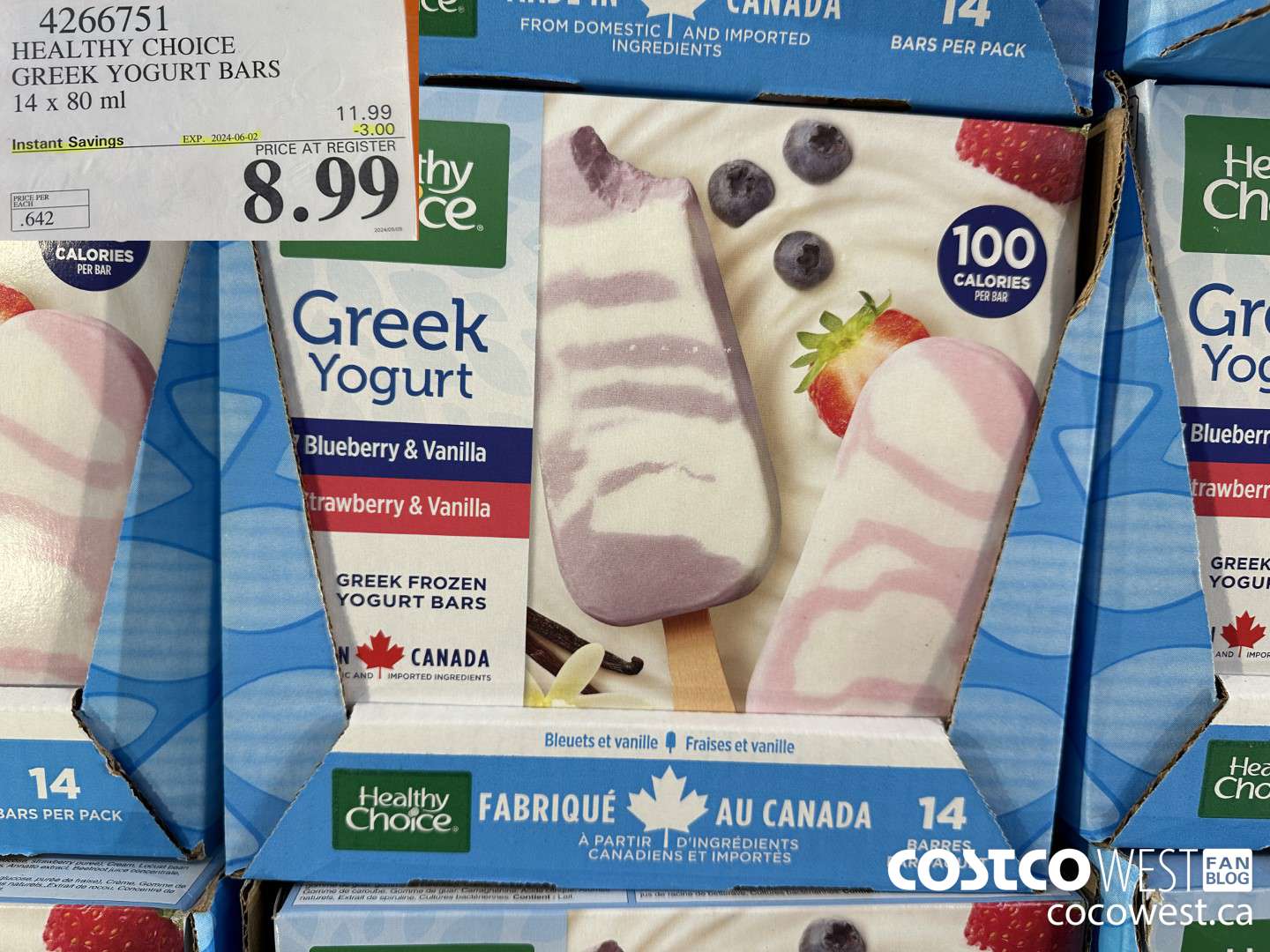 4266751 HEALTHY CHOICE GREEK YOGURT BARS 14 x 80 ml ($3.00 INSTANT SAVINGS EXPIRES ON 2024-06-02) $8.99