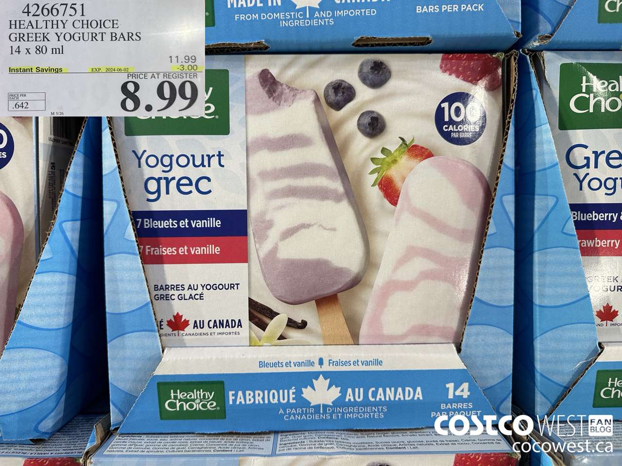 4266751 HEALTHY CHOICE GREEK YOGURT BARS 14 x 80 ml ($3.00 INSTANT SAVINGS EXPIRES ON 2024-06-02) $8.99