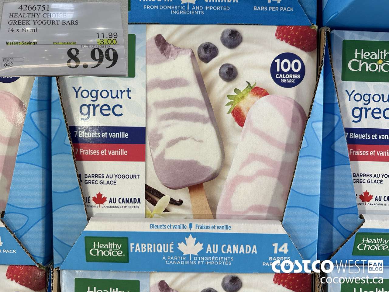 4266751 HEALTHY CHOICE GREEK YOGURT BARS 14 x 80 ml ($3.00 INSTANT SAVINGS EXPIRES ON 2024-06-02) $8.99