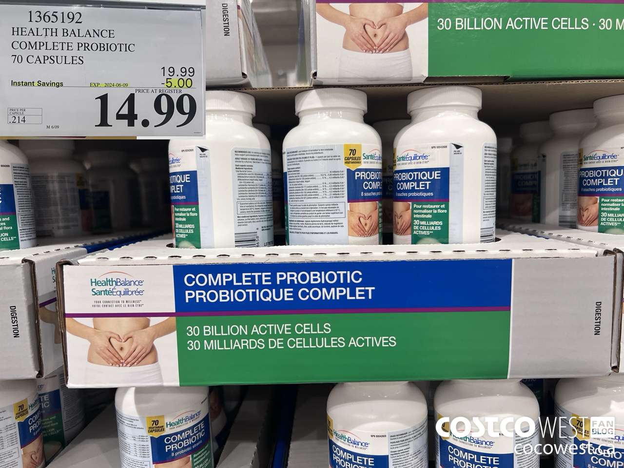 1365192 HEALTH BALANCE COMPLETE PROBIOTIC 70 CAPSULES ($5.00 INSTANT SAVINGS EXPIRES ON 2024-06-09) $14.99