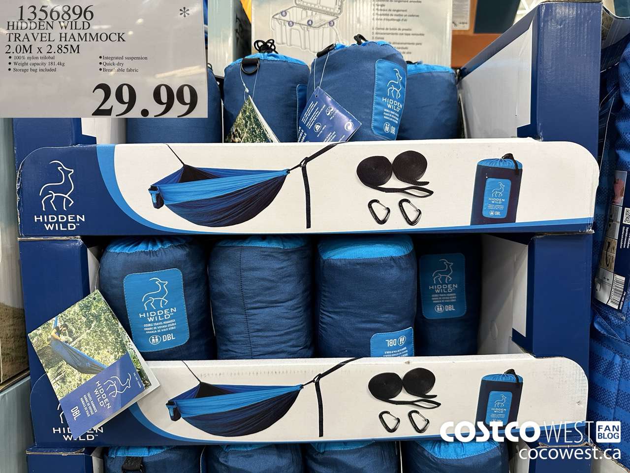 1356896 HIDDEN WILD TRAVEL HAMMOCK 2.0M x 2.85M $29.99