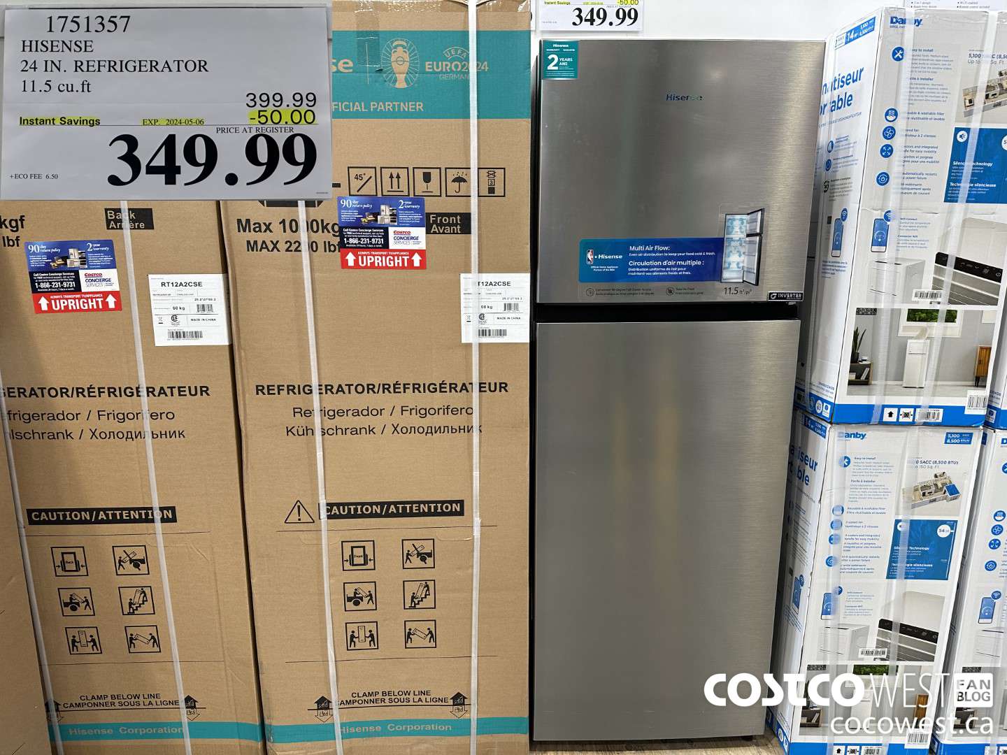 1751357 HISENSE 24 IN. REFRIGERATOR 11.5 CUFT ($50.00 INSTANT SAVINGS EXPIRES ON 2024-05-06) $349.99