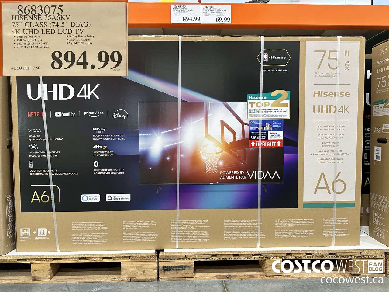 8683075 HISENSE 75A6KV 75