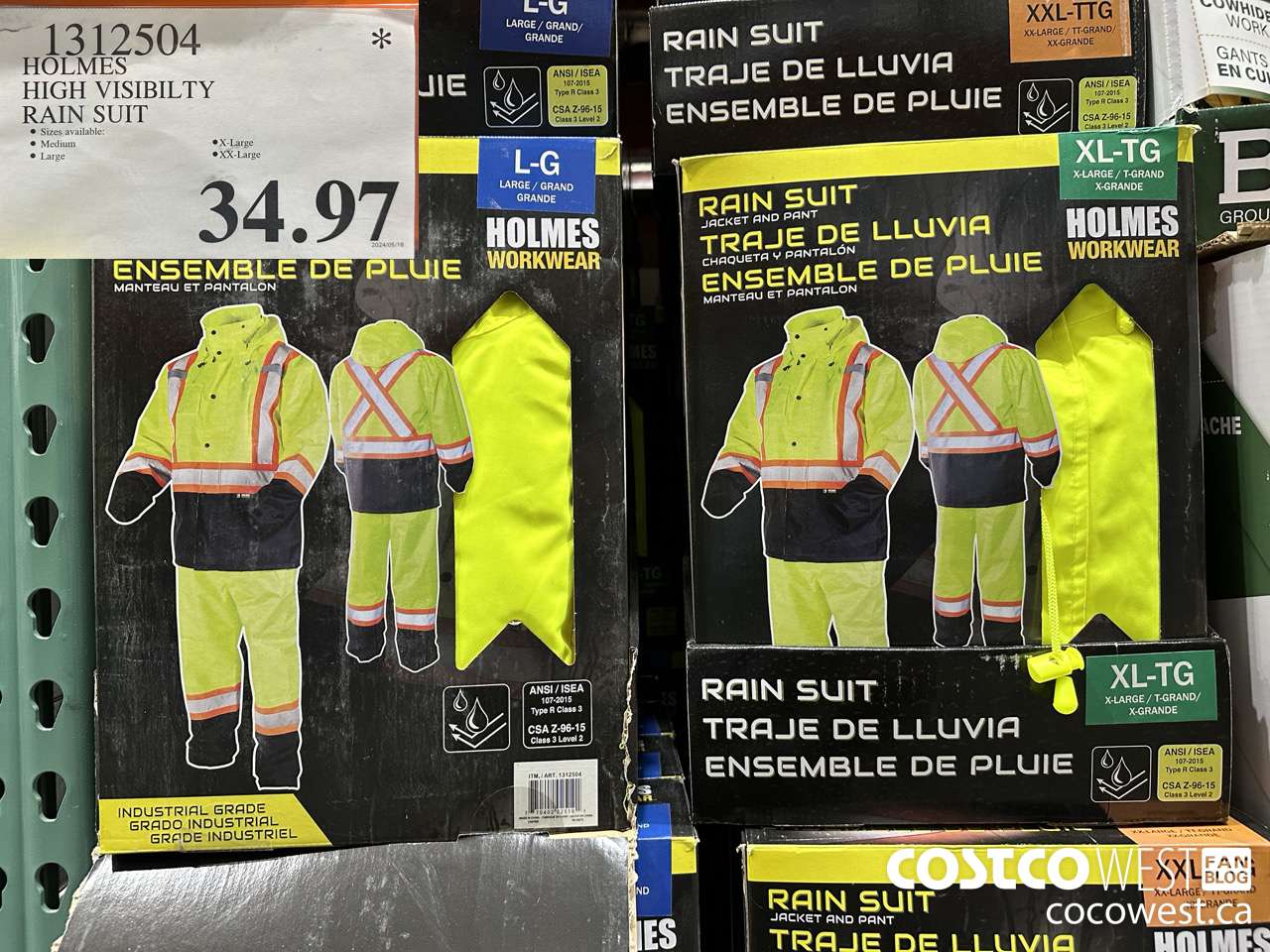1312504 HOLMES HIGH VISIBILITY RAIN SUIT  $34.97