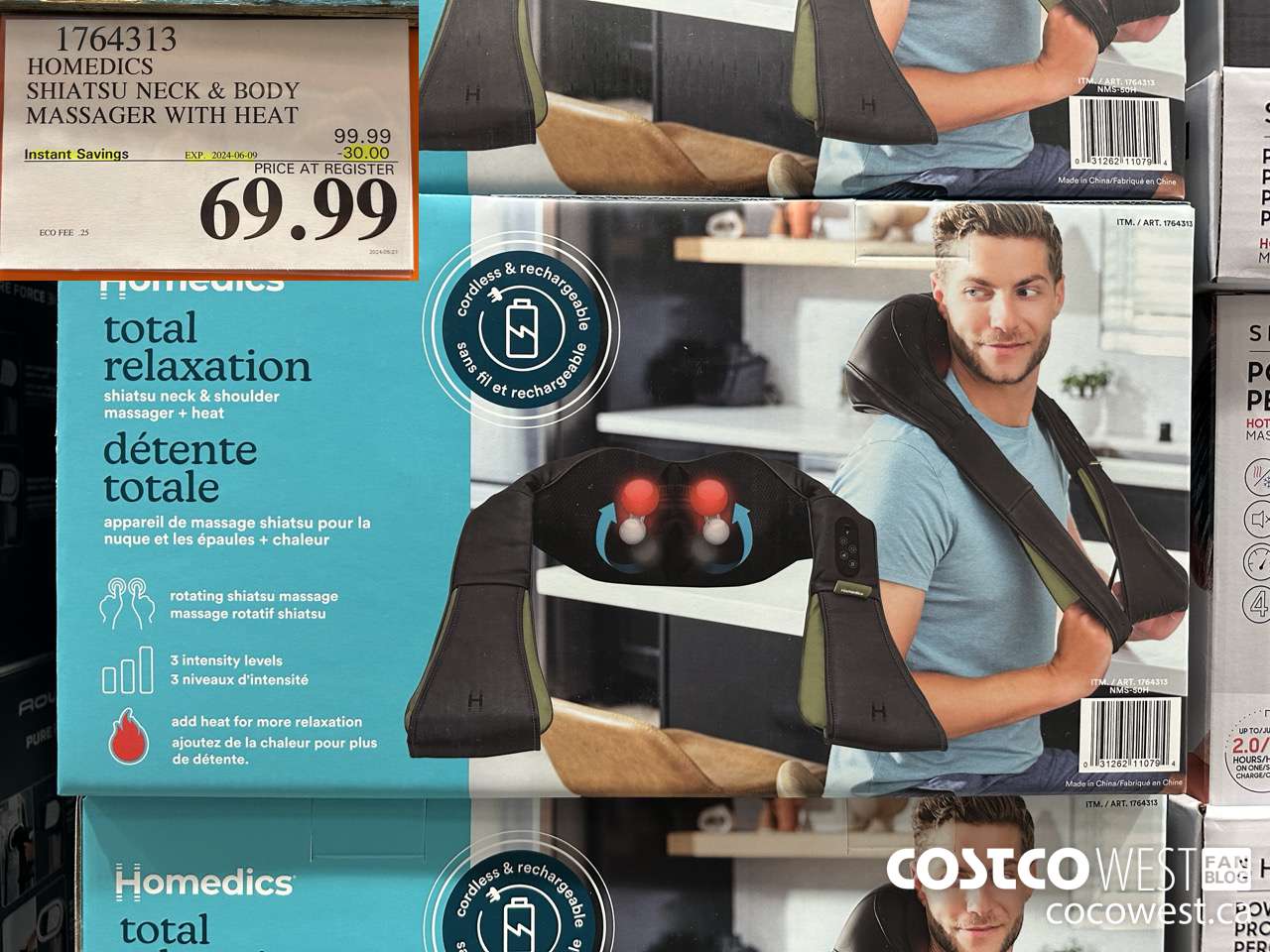 1764313 HOMEDICS SHIATSU NECK & BODY MASSAGER WITH HEAT ($30.00 INSTANT SAVINGS EXPIRES ON 2024-06-09) $69.99