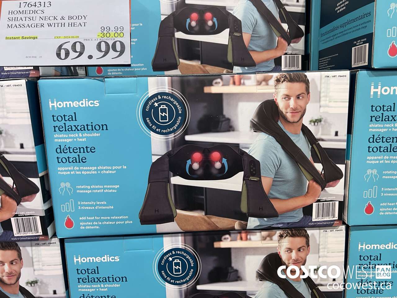 1764313 HOMEDICS SHIATSU NECK & BODY MASSAGER WITH HEAT ($30.00 INSTANT SAVINGS EXPIRES ON 2024-06-09) $69.99