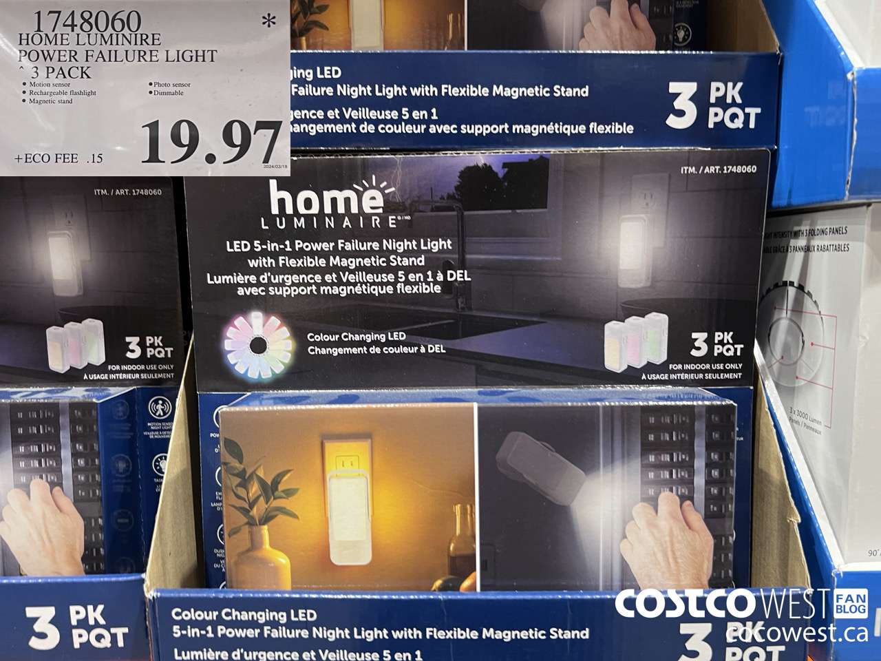1748060 HOME LUMINIRE POWER FAILURE LIGHT 3 PACK $19.97